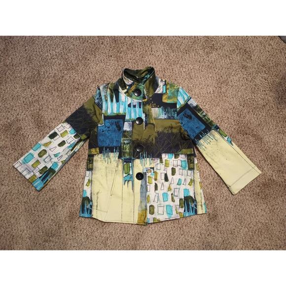 Simply Art By Dolcezza Jacket Small Art To Wear Button Up Abstract - Pockets - Picture 1 of 13